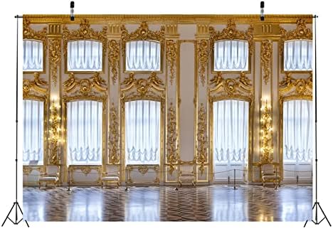 BELECO Lüks Saray Zemin Kumaş 5x3ft Avrupa Saray Duvar Kraliyet Kale Altın Salon Catherine Sarayı İç Balo Salonu Arka Plan