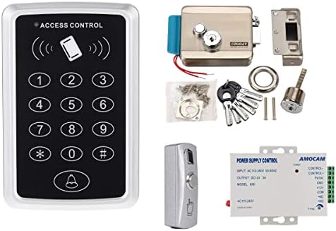 AMOCAM Kapı Erişim Kontrol Sistemi, Şifre Tuş Takımı + Elektrikli Kilit + Güç Kaynağı Kontrolü + Kapı Çıkış Düğmesi için