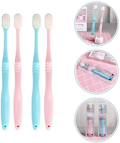 DOITOOL 4 adet Yetişkin Diş Fırçaları Çevre Dostu Diş Fırçaları Temizleme Diş Fırçası