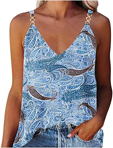 MRGIINRI Yaz Tankı Üstleri Kadınlar için 2023 Şık Rahat V Boyun Kolsuz Üst Moda Gevşek Fit Çiçek Temel Gömlek Bluz