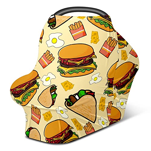 Bebek Araba Koltuğu Kapakları Peynir Patates Kızartması Hamburger Gıda emzirme örtüsü Emzirme Eşarp Arabası Kapak Bebekler