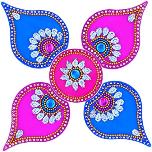 El Yapımı Akrilik Çok Renkli Renk Yarım modak Rangoli Diwali Yeni Yıl Duvar / İç / Dış Mekan ve Zemin Dekoru - 7 Parça Akrilik