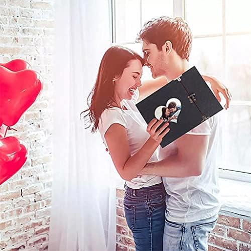 DLVKHKL Fotoğraf Albümü A4 DIY Karalama Defteri Vintage Aşk Kalp Siyah Sayfalar Yıldönümü Düğün Scrapbooking Albümü Kitleri