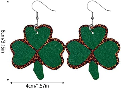 Damızlık Kalp Küpe Aziz Patrick Küpe İrlandalı Geometri Yeşil Sakal Yeşil Şapka Orgy (C, Bir Boyut)