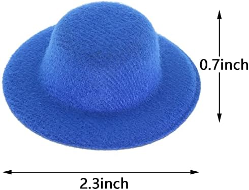 MTQY 12 adet Mini El Sanatları Şapka 2.3x0.7 inç 12 Renk Minyatür Bebek Şapkaları DIY El Sanatları için saç aksesuarları