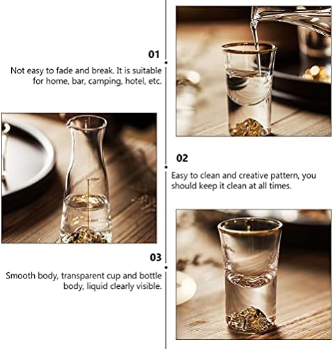 ULTNİCE Çay Kupa Seti 1 Set Kristal Sake Setleri Japon Sake Pot Sürahi Şeffaf Şarap Bardağı Şeffaf Sake ve Fincan Sake Servis