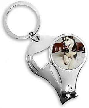 Köpek hayvan Odası Husky resim tırnak makası yüzük Anahtarlık şişe açacağı Clipper