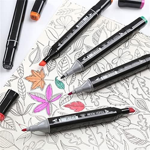 24/30/36 Renkler Çift Kafa kalem seti Bazlı Belirteçler Manga Çizim Okul Sanat Malzemeleri (Renk : Siyah, Boyut: 36 renk)