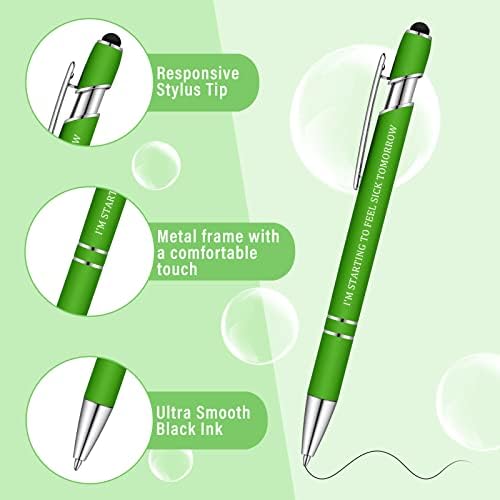 Yetişkinler için 10 Adet Komik Kalemler İş Arkadaşları Toplu Kalem Hediyeler Snarky Demotivational Ofis Kalemler Metal Negatif