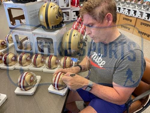 Steve Young, “SB XXIX MVP” Yazıtlı San Francisco 49ers Speed NFL Mini Kaskını İmzaladı-İmzalı NFL Mini Kaskları