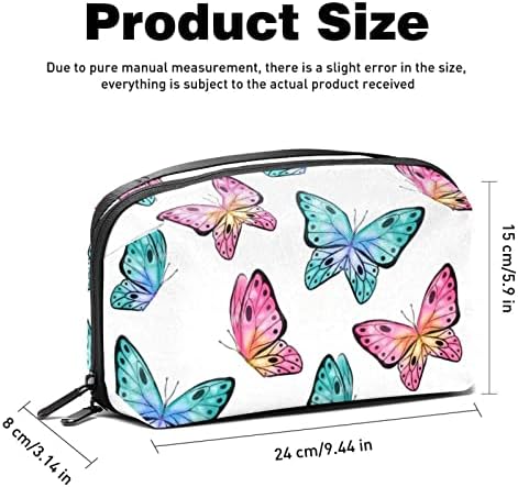 Kelebek Renkli Arka Plan makyaj Çantası Fermuar Kılıfı Seyahat kozmetik düzenleyici Kadınlar ve Kızlar için