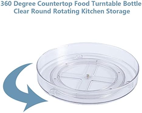 TJLSS 360 Derece Tutucu döner yemek kavanozu Şişe Mutfak Depolama Iplik Tepsisi Dönen yemek masası Konteyner (Renk: Şeffaf,