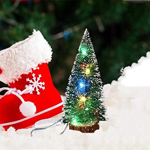 Süslemeleri ile LED Mini ışıklar noel dekorasyon masaüstü Noel Ağacı ev dekor vitray organizatör