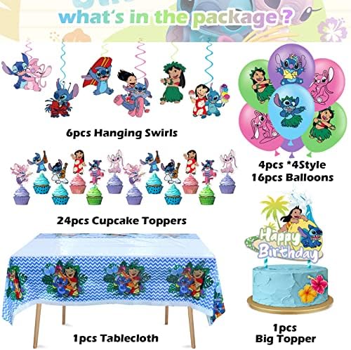 Lilo ve Stitch Doğum Günü Partisi Malzemeleri, Lilo ve Stitch Doğum Günü Süslemeleri Arasında Çocuklar için Doğum Günü Afişi,