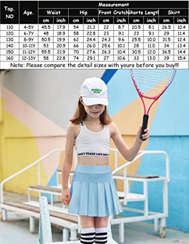 Arshiner kız Tenis Etekler Şort Atletik Pilili Etek Egzersiz Performansı Skorts Cepler ile Çocuklar için 4-13Y